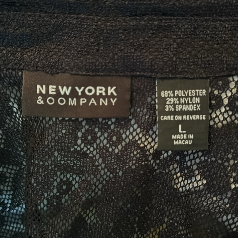 New York & Company navy lace blouse - Picture 4 of 4